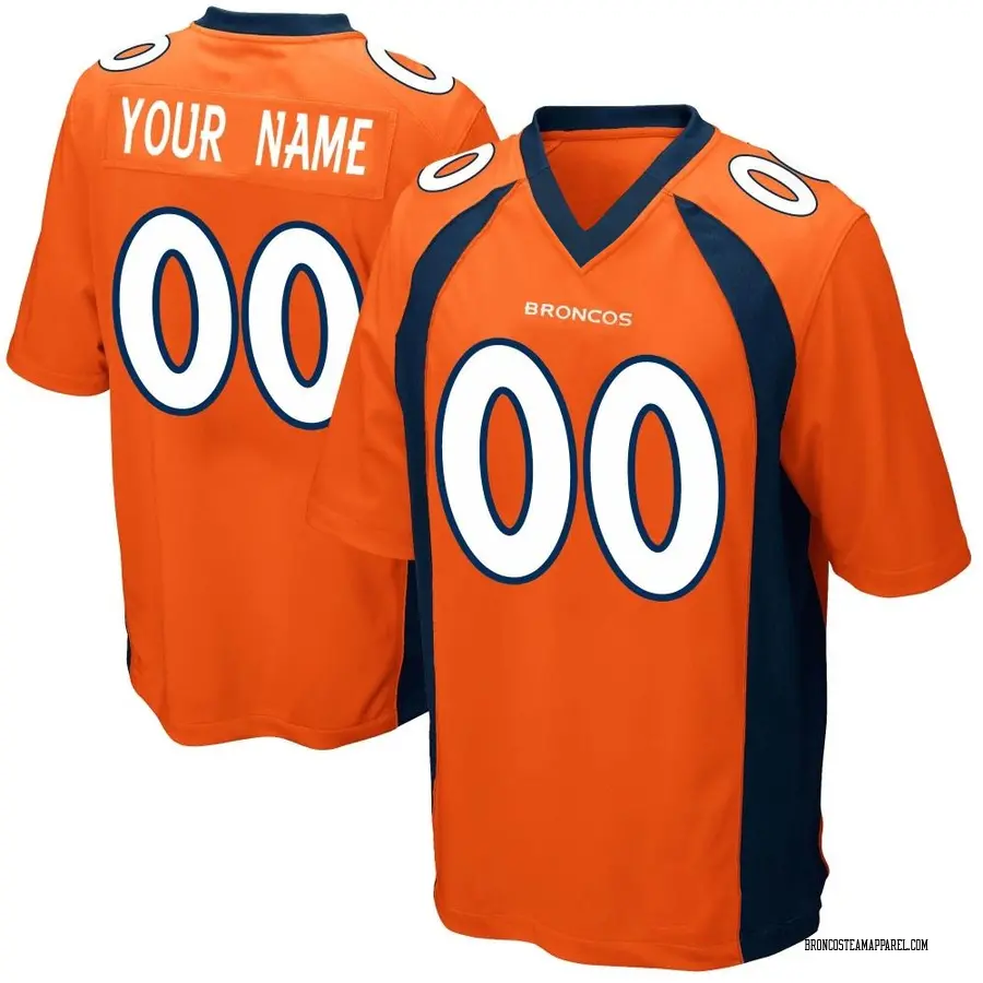الم فقرات الظهر Custom Denver Broncos Men's Game Custom Team Color Jersey - Orange الم فقرات الظهر